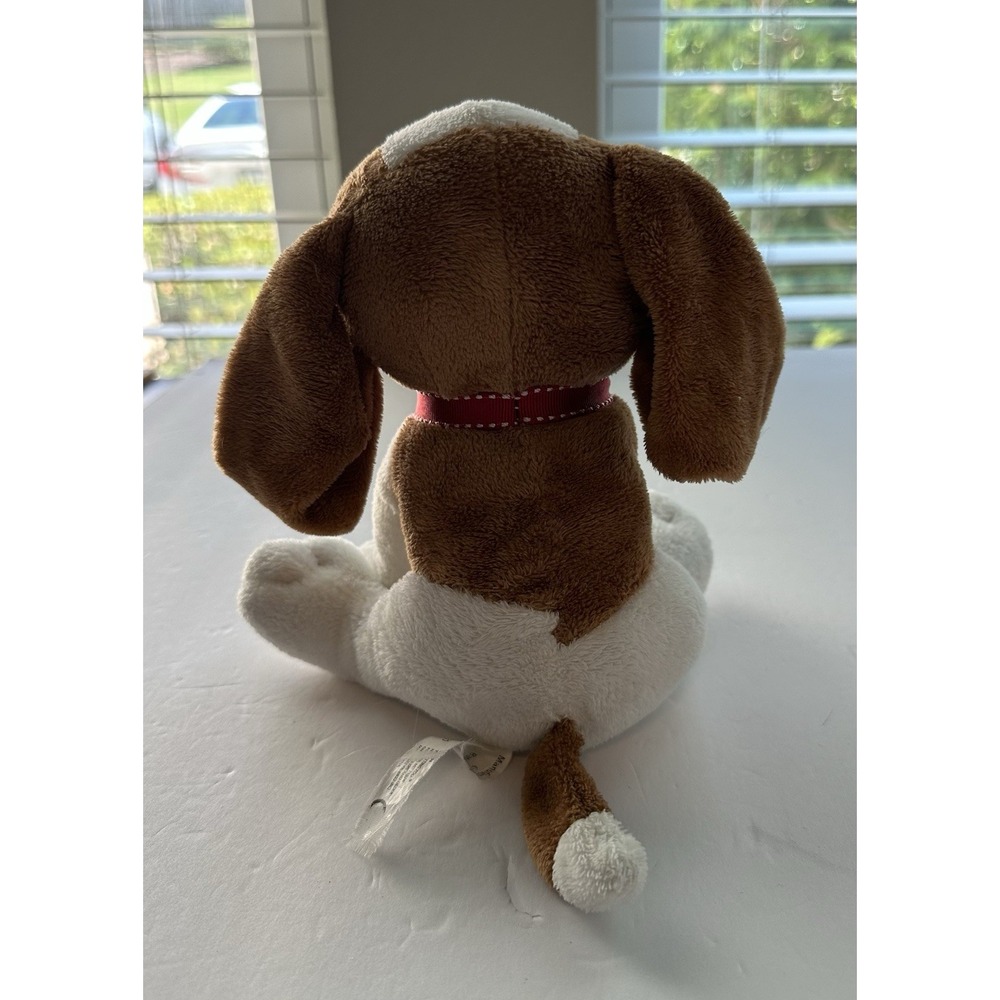 Vintage 1994 Petting Zoo Bright Eyez Beagle Hound Dog Plush 8" Brown White - Picture 3 of 8